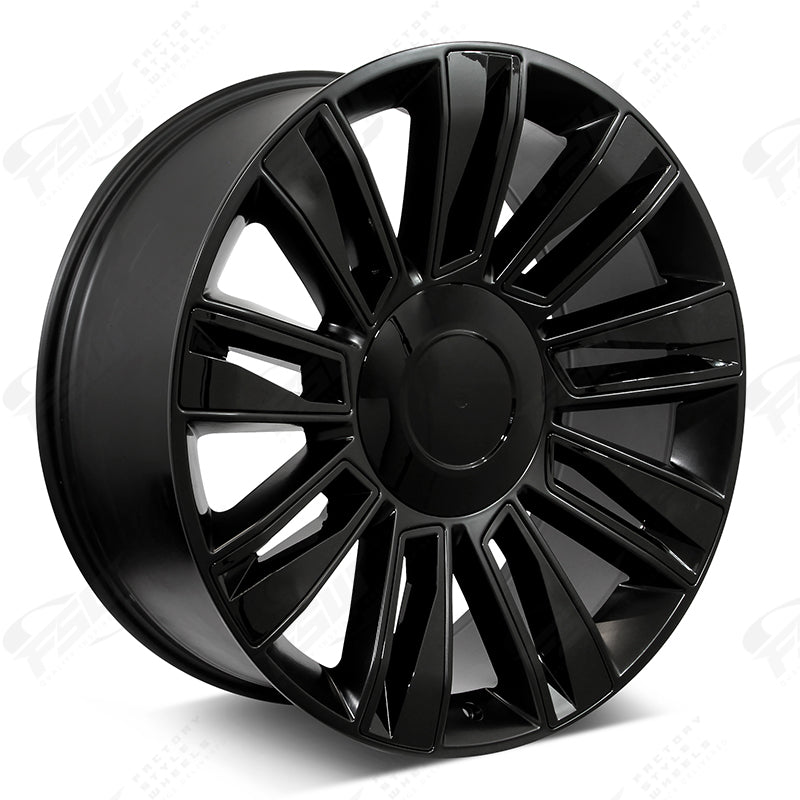 24" Diamond Style Black Wheels Fits Cadillac Escalade Luxury Premium Sport