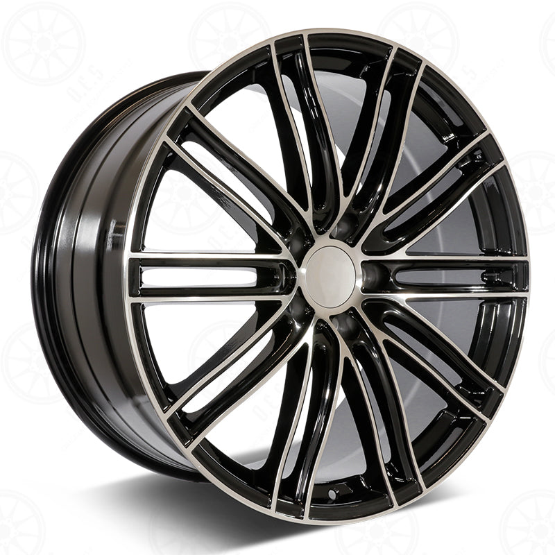22" 22x10/11 GTS Style Black Machined Wheels Fits Porsche Panamera 4 GTS Hybrid Turbo Sport Cayenne