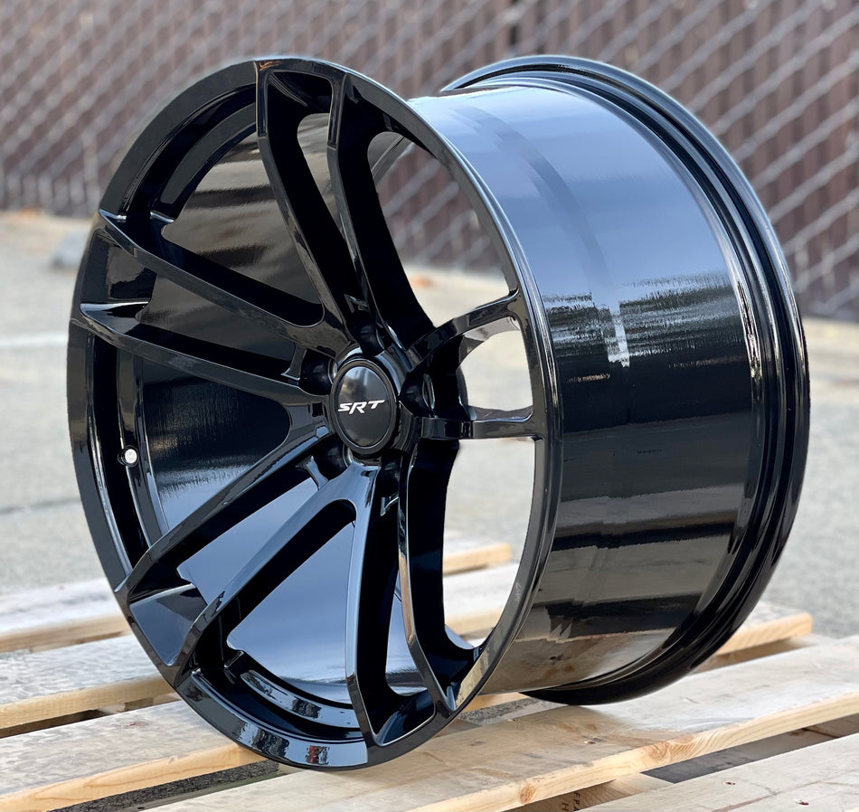20" 20x9.5/20x11 SRT Flow Forged Deep Concave Style Gloss Black Wheels Fits Dodge Challenger Charger GT SRT SXT Hellcat Scat Pack (Narrow Body Only)