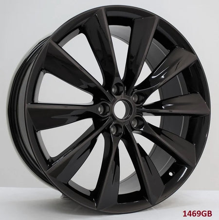 19-inch Gloss Black OE Style Wheels turbine rims for Tesla Model 3 and Y, suitable for AWD, RWD, Long Range, and Performance models
