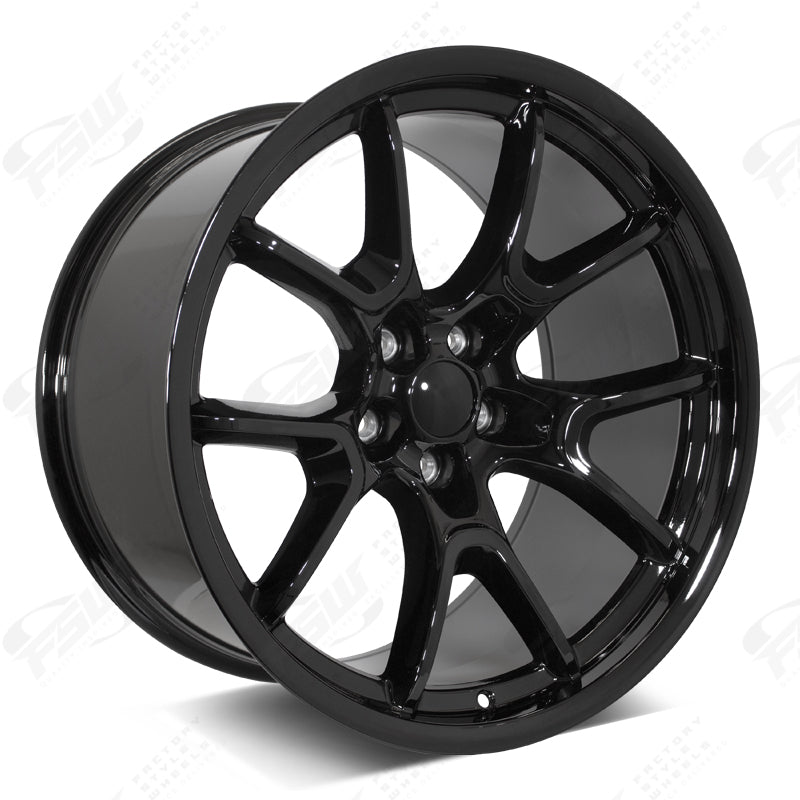 20" Anniversary Style Gloss Black Wheels Fits Dodge Challenger Charger GT SRT SXT Scat Pack Hellcat Redeye (Narrow Body Only)