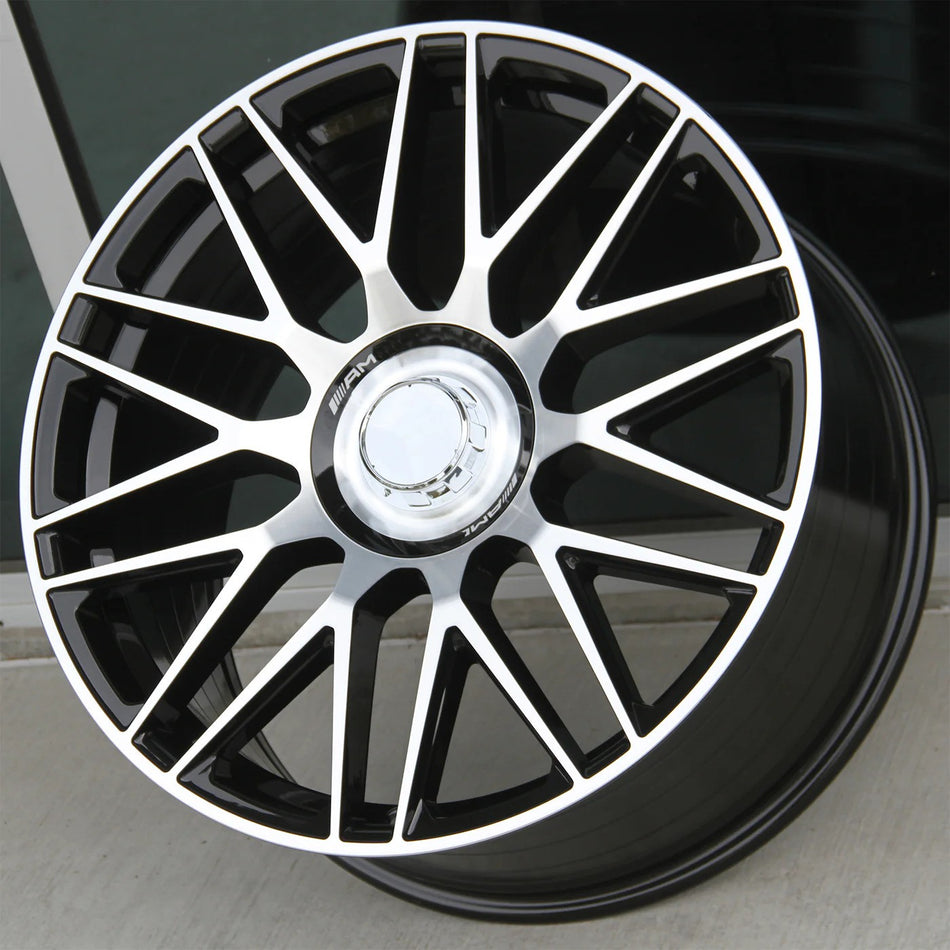 19" AMG SL Style Machined Black Wheels Fits Mercedes CLA250 CLA45 C250 C300 C350 C400 C63 E300 E350 E400 E450 E550 E63 S350 S450 S500 S550 S580 S600 S63 S65 AMG