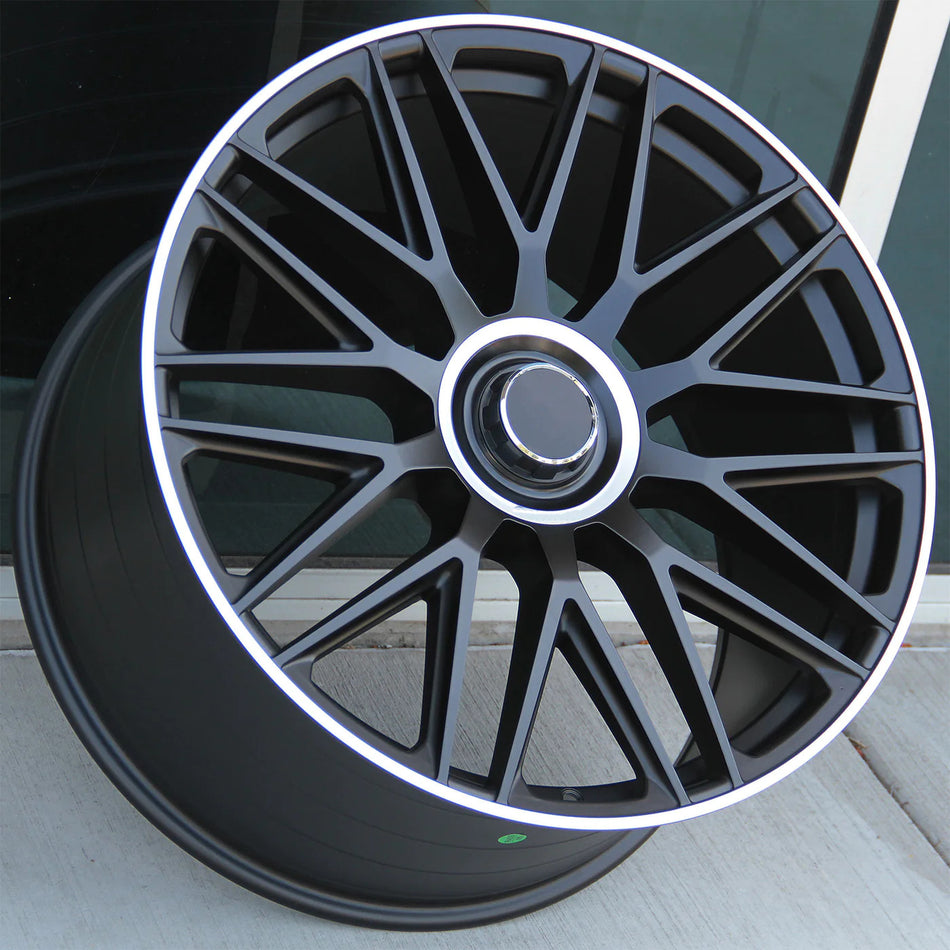 20" AMG SL Style Matte Black Wheels Fits Mercedes CLA250 CLA45 C250 C300 C350 C400 C63 E300 E350 E400 E450 E550 E63 S350 S450 S500 S550 S580 S600 S63 S65 AMG