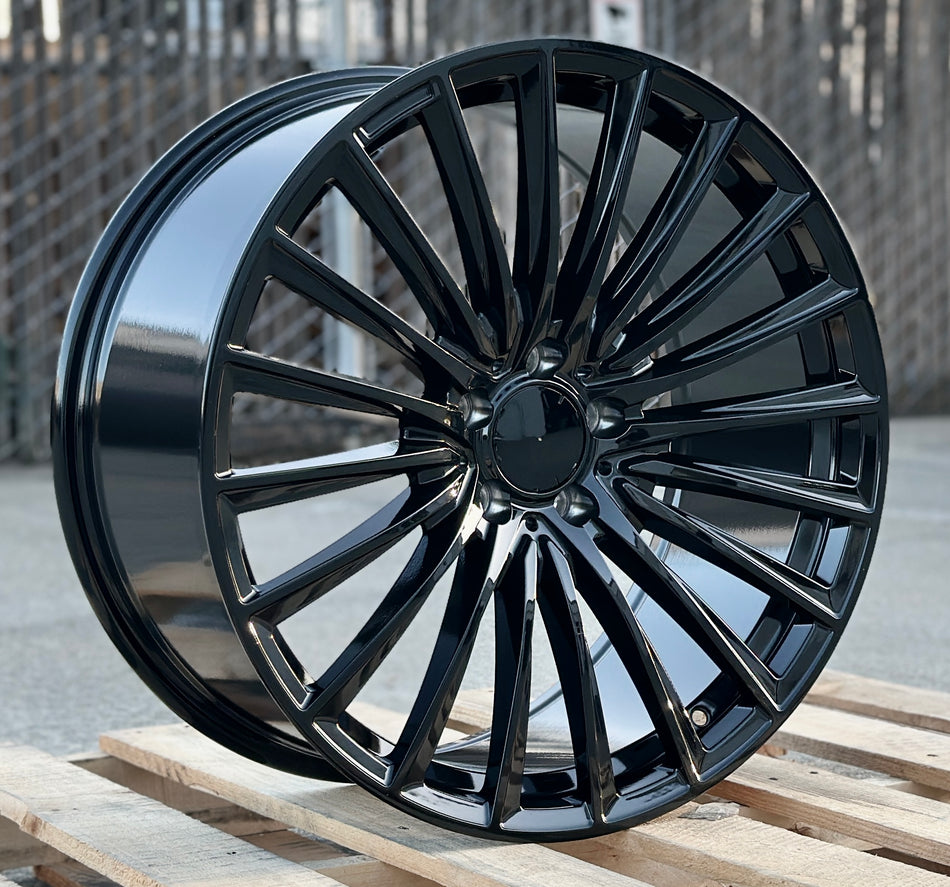 19" AMG Style Gloss Black Wheels Fits Mercedes C300 C350 E300 E350 E400 E450 E550 E63 S550 S580 S63 S65
