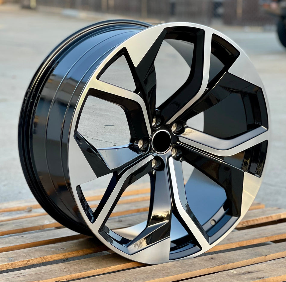 20" RS Style Black Machined Wheels Fits Audi A4 S4 A5 S5 A6 S6 A7 S7 A8 S8 Q5 SQ5 Q7 SQ7 Q8 QUATTRO Etron