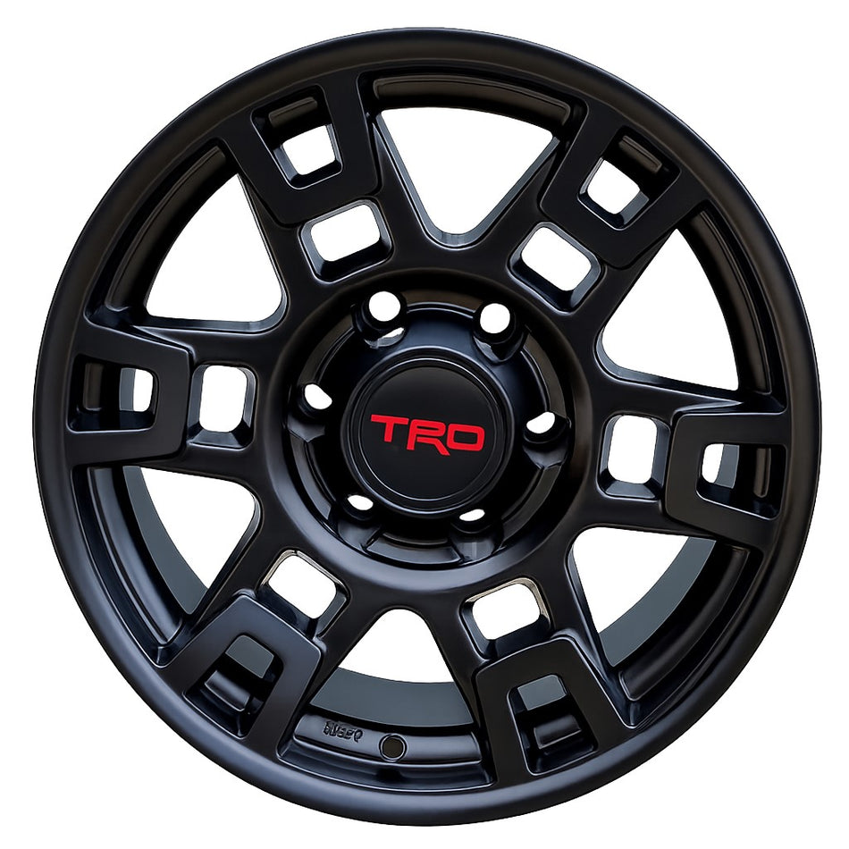 17-inch OE Style Wheels matte black rims for Toyota TRD Tacoma, 4Runner, FJ Cruiser, Sequoia, Lexus GX460, GX470 vehicles.