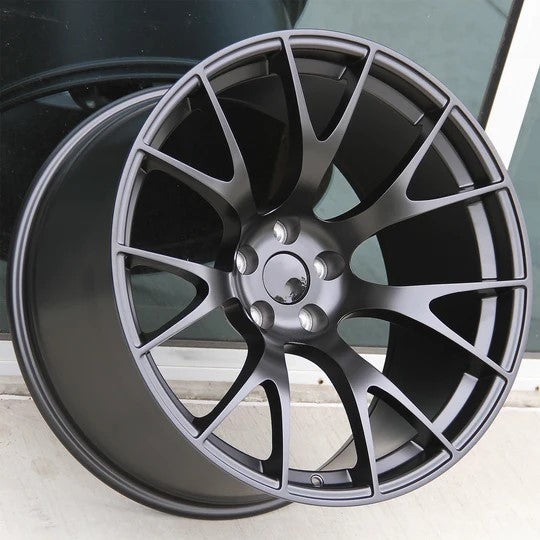 22" Mesh Style Matte Black Wheels Fits Dodge Durango RT GT SRT Hellcat SXT Rallye Jeep Grand Cherokee SRT8 Laredo Summit Trackhawk