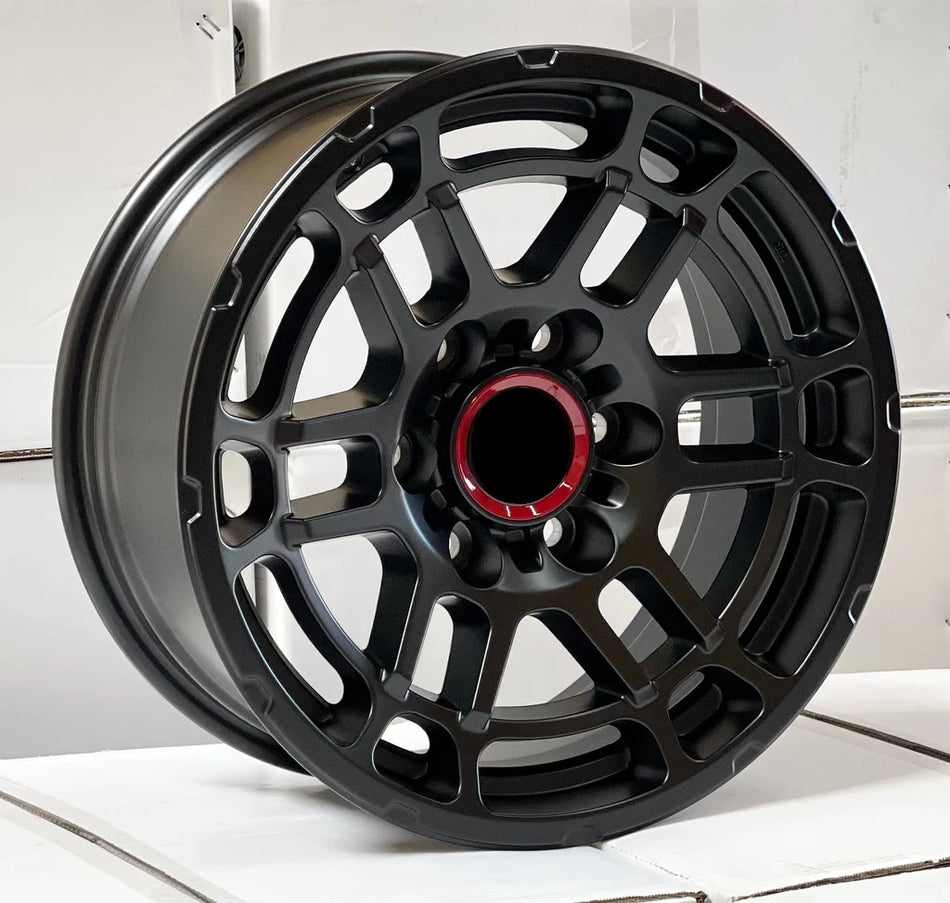 17" 2023 Pro Style Matte Black Wheels Fits Toyota TRD Tacoma 4Runner FJ Cruiser Sequoia Lexus GX460