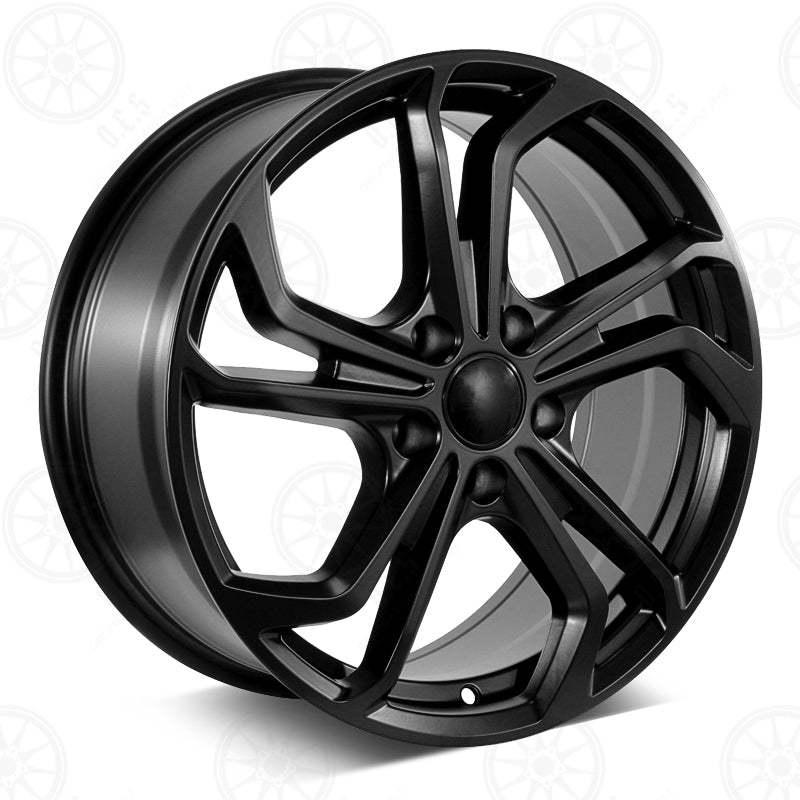 17-inch OE Style Wheels in stain black for Volkswagen Golf R, GTI, Jetta, EOS, and Passat, showcasing sleek automotive rims.