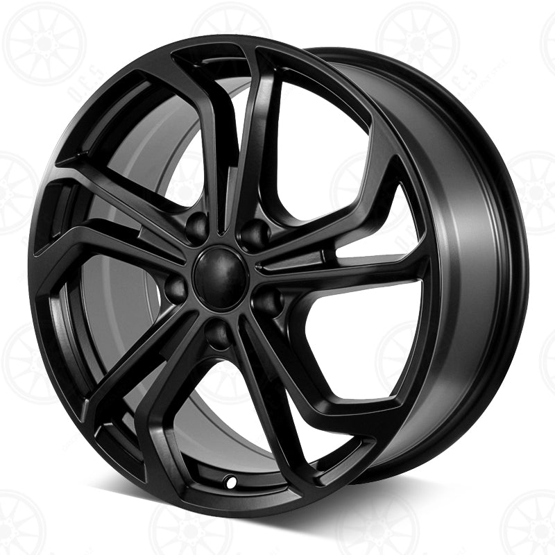 17-inch OE Style Wheels in stain black for Volkswagen Golf R, GTI, Jetta, EOS, and Passat models, showcasing their sleek automotive rim design.