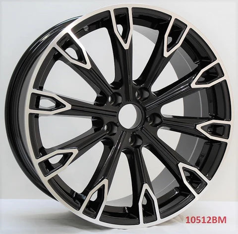 18-inch black machine face alloy wheels by OE Style Wheels for Audi A3, S3, A4, S4, A5, S5, A6, S6, A7, S7, A8, S8, Q3, Q5, RS5, RS7