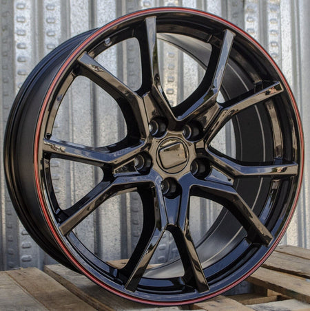 18-inch gloss black OE Style Wheels for Honda Accord, Civic, Acura TSX, and more, showcasing sleek automotive rims and wheel design.