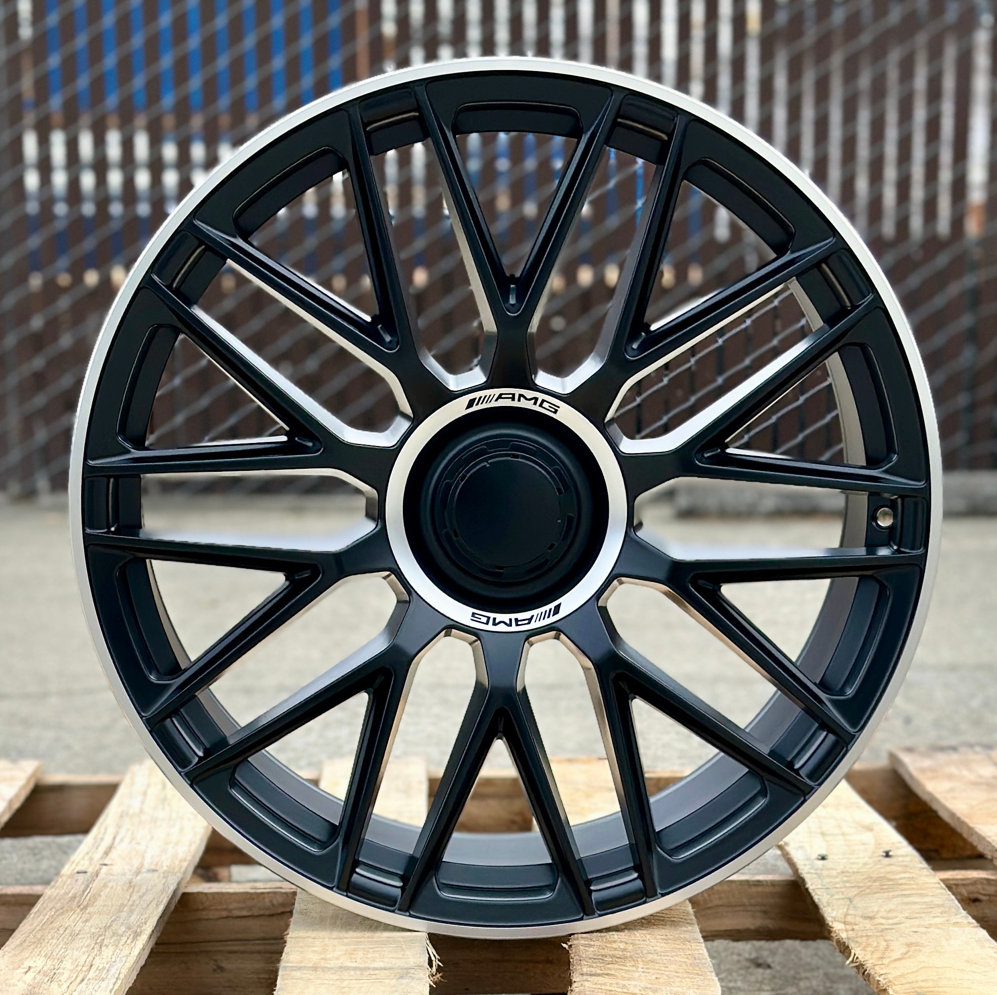 19-inch AMG SL style matte black wheels by OE Style Wheels for Mercedes CLA, C, E, S, CLS, GLC, GLE models.