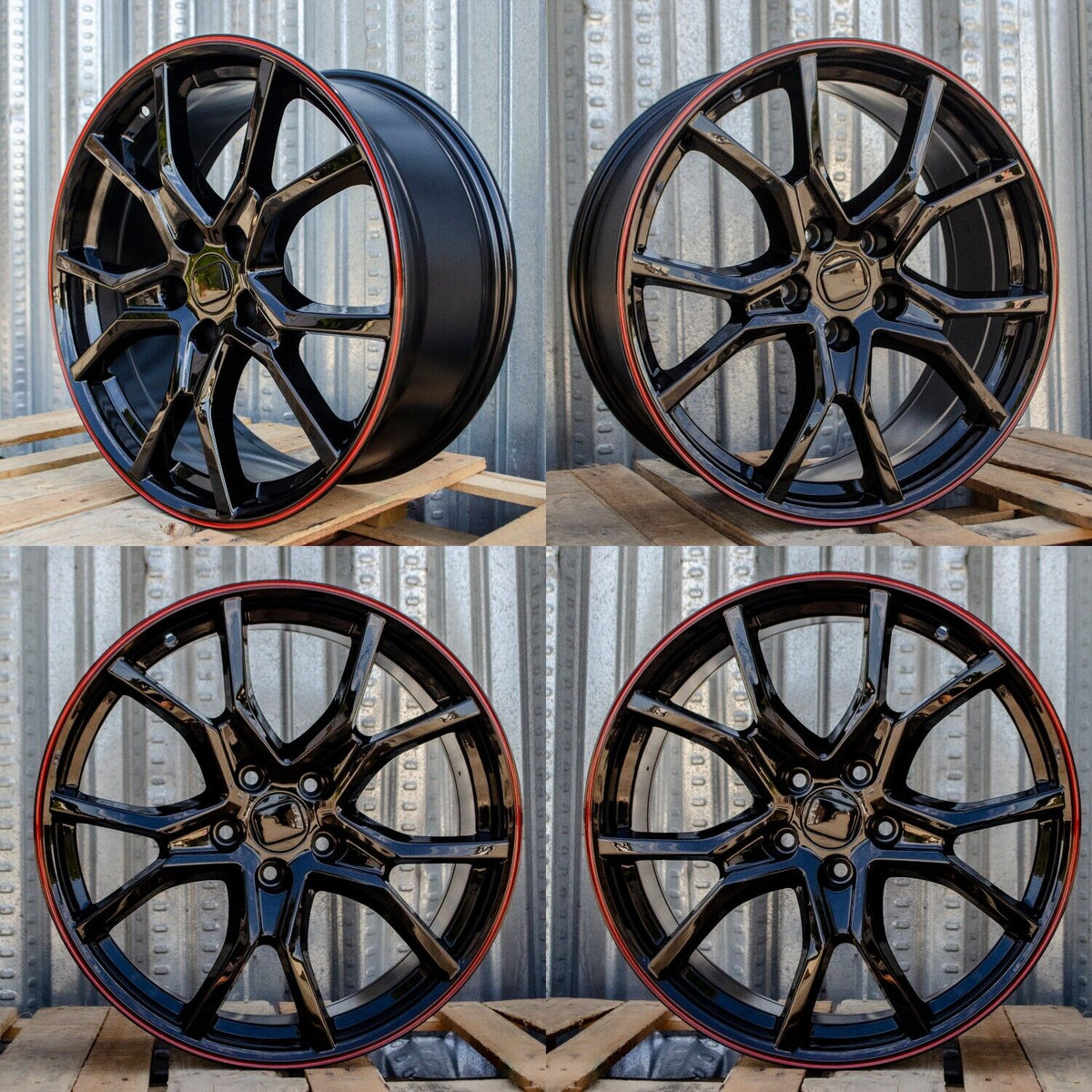 Gloss black 19-inch OE Style Wheels for Honda Accord, Civic, and Acura TSX, featuring sleek, stylish automotive rims.