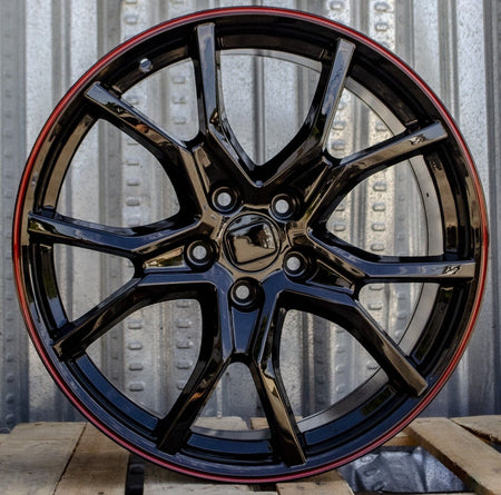 OE Style Wheels 19-inch gloss black alloy rims fitting Honda Accord, Civic, Acura TSX, and more, shown on a vehicle.