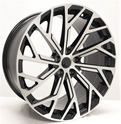 20-inch black machine face wheels from OE Style Wheels fitted on Audi A3, S3, A4, S4, A5, S5, A6, S6, A7, S7, A8, S8, Q5, SQ5, RS3, RS5