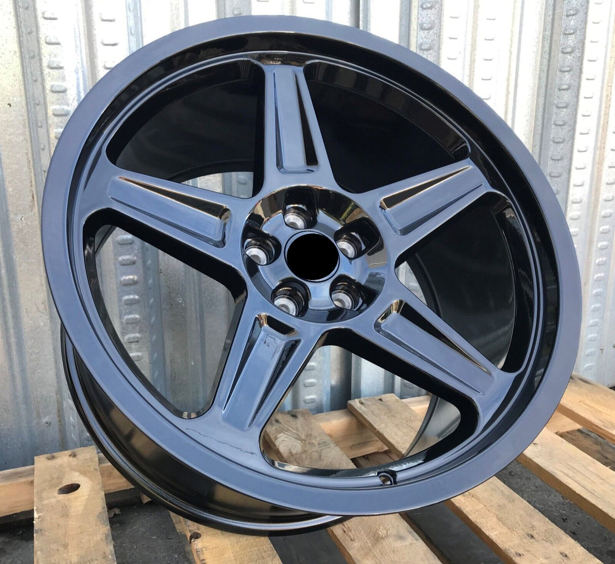 20-inch gloss black Demon style wheels by OE Style Wheels for Dodge Challenger, Charger, Demon GT, RT, SRT, SXT, and Hellcat.