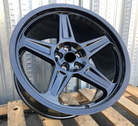 20-inch gloss black Demon style wheels by OE Style Wheels for Dodge Challenger, Charger, Demon GT, RT, SRT, SXT, and Hellcat.