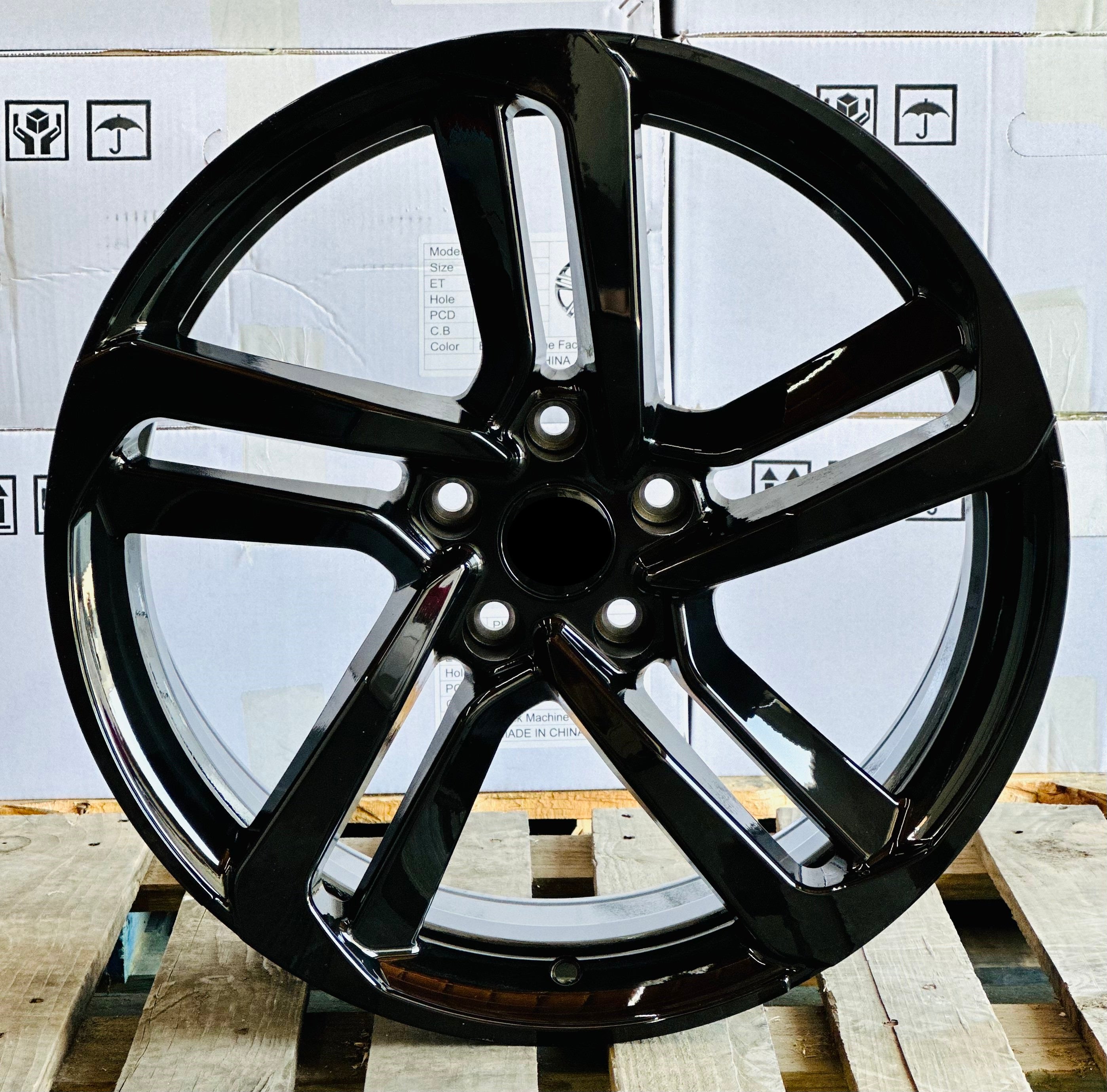 20-inch gloss black OE Style Wheels for Honda Accord, Civic, Acura TSX, featuring sleek automotive rims and stylish design.