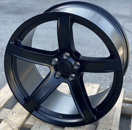 20-inch OE Style Wheels matte black rims for Dodge Challenger, Charger, Scat Pack, Hellcat, Redeye widebody models.