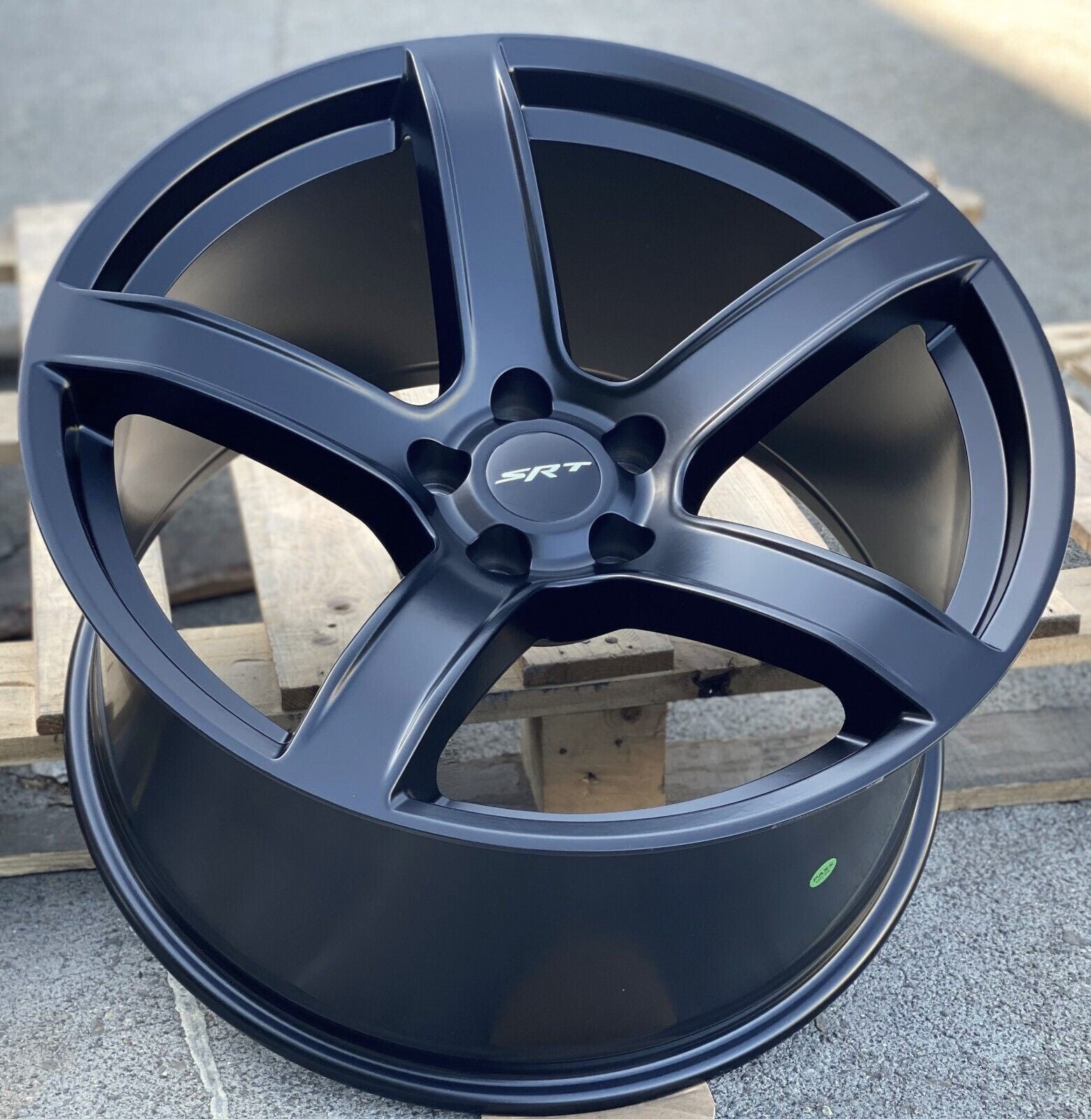 20-inch OE Style Wheels in matte black, automotive rims fitting Dodge Challenger, Charger, Demon, GT, RT, SRT, SXT, Hellcat narrow body