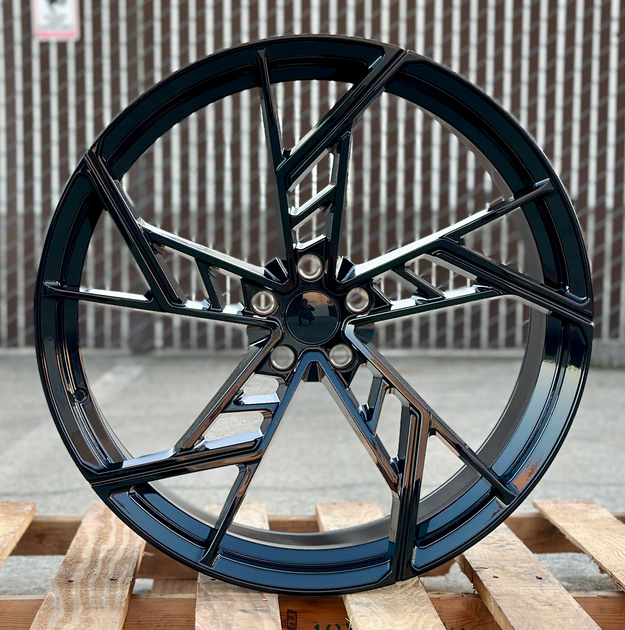 20-inch OE Style Wheels in gloss black, automotive rims for Audi A4, S4, A5, S5, A6, S6, A7, S7, A8, S8, Q3, Q5, Q7, Q8