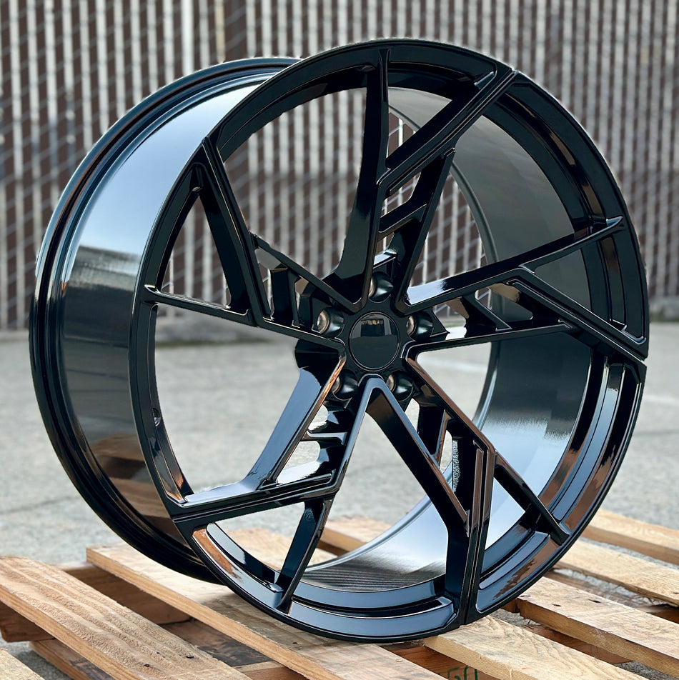 20-inch OE Style Wheels Legacy Edition gloss black automotive rims for Audi A4, S4, A5, S5, A6, S6, A7, S7, A8, Q3, Q5, Q7, Q8.