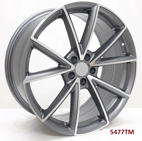 20-inch silver machined wheels by OE Style Wheels, fitting Audi A4, S4, A5, S5, A6, S6, A7, S7, A8, S8, Q5, SQ5, Q7, SQ7, Q8, and E