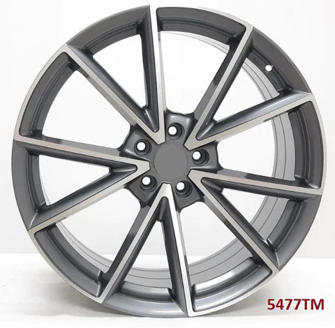 20-inch silver machined wheels from OE Style Wheels fitting Audi A4, S4, A5, S5, A6, S6, A7, S7, A8, S8, Q5, SQ5, Q7, SQ7, Q8, and E-tr