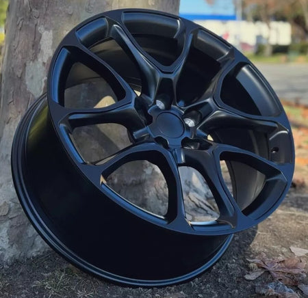 20-inch satin black Hellcat style wheels from OE Style Wheels, fitting Dodge Durango and Jeep Grand Cherokee SUVs.
