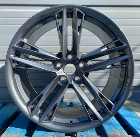 20-inch ZL1 style gun metal wheels by OE Style Wheels fitted on a Chevrolet Camaro ZL1 SS LT, showcasing sleek automotive rims.