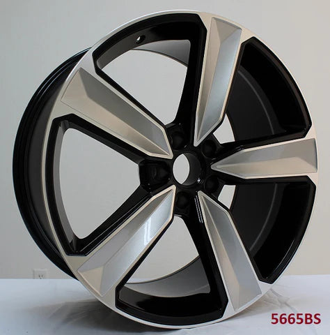 21-inch black machine face wheels by OE Style Wheels fitting Audi A5, S5, A6, S6, A7, S7, A8, S8, Q5, SQ5, RS3, RS5, RS7 Quattro.