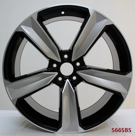 21-inch black machine face wheels by OE Style Wheels on Audi A5, S5, A6, S6, A7, S7, A8, S8, Q5, SQ5, RS3, RS5, RS7 with Quattro.