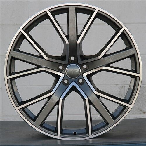 22-inch gunmetal machined wheels by OE Style Wheels on Audi A5, S5, A6, S6, A7, S7, A8, S8, Q5, SQ5, RS3, RS5, RS7 Quattro.