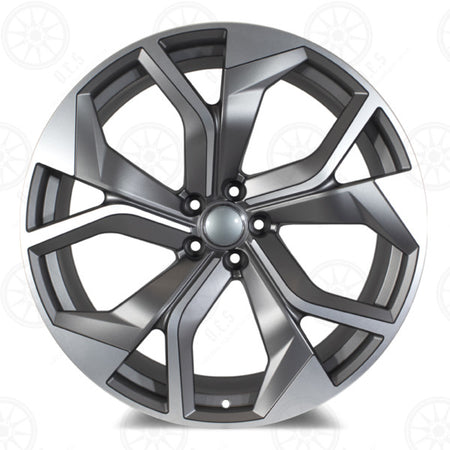 22-inch RS style gunmetal Machined Face wheels for Audi A7 S7 Q5 Q7 Q8 SQ7 RSQ8 Etron by OE Style Wheels.