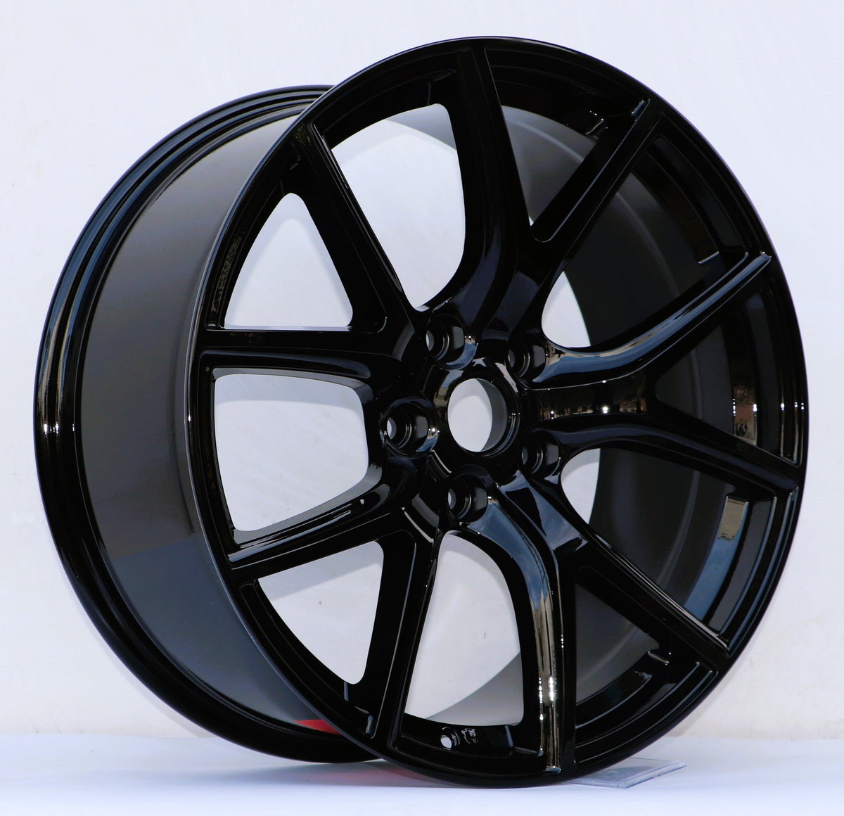 22-inch OE Style Wheels gloss black rims for Dodge Durango, Jeep Grand Cherokee, and SRT models, showcasing sleek automotive wheel design.