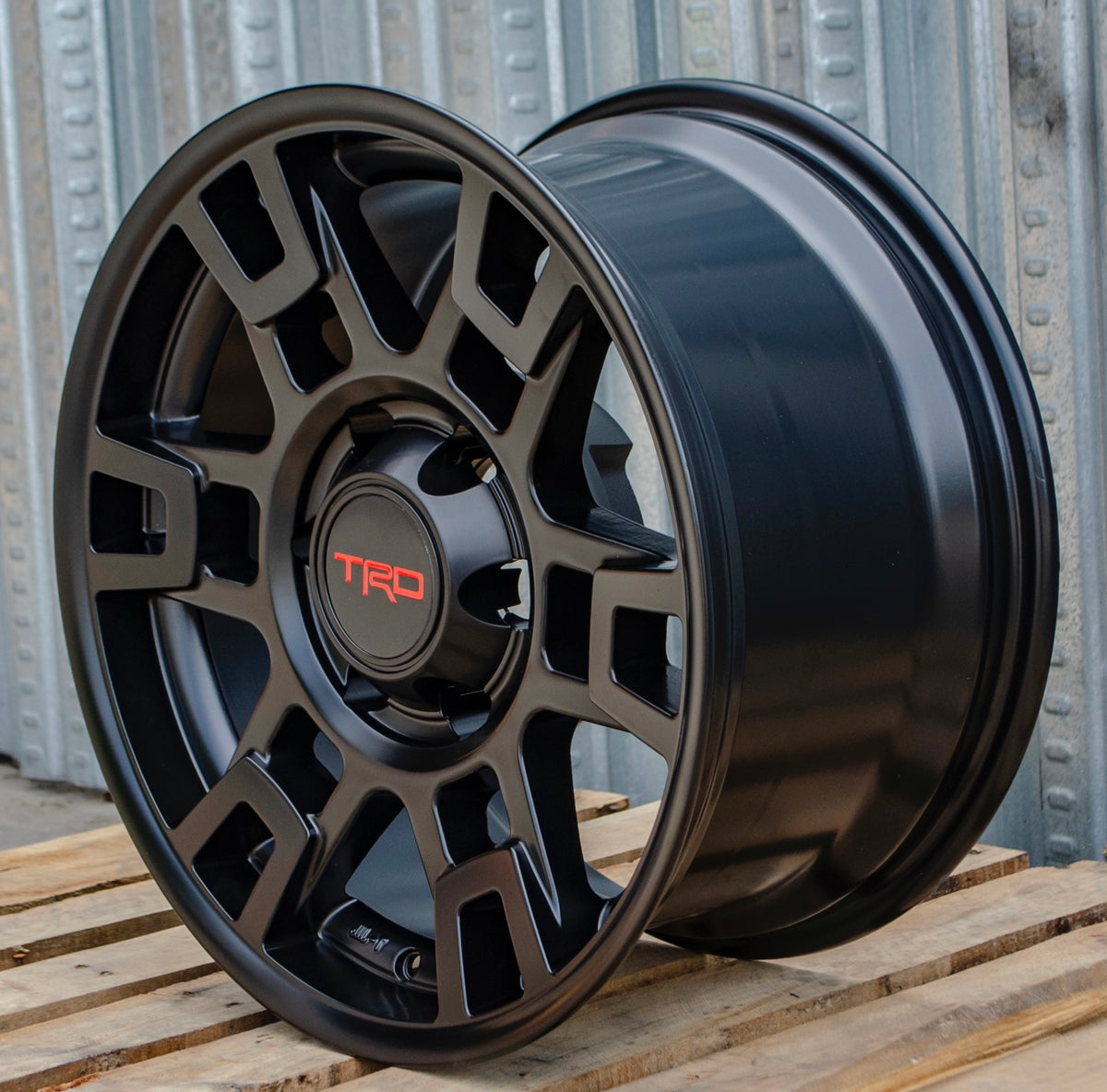 Set of 17-inch matte black OE Style Wheels for Toyota Tacoma, 4Runner, FJ Cruiser, Sequoia, and Lexus GX460 and GX470 SUVs.