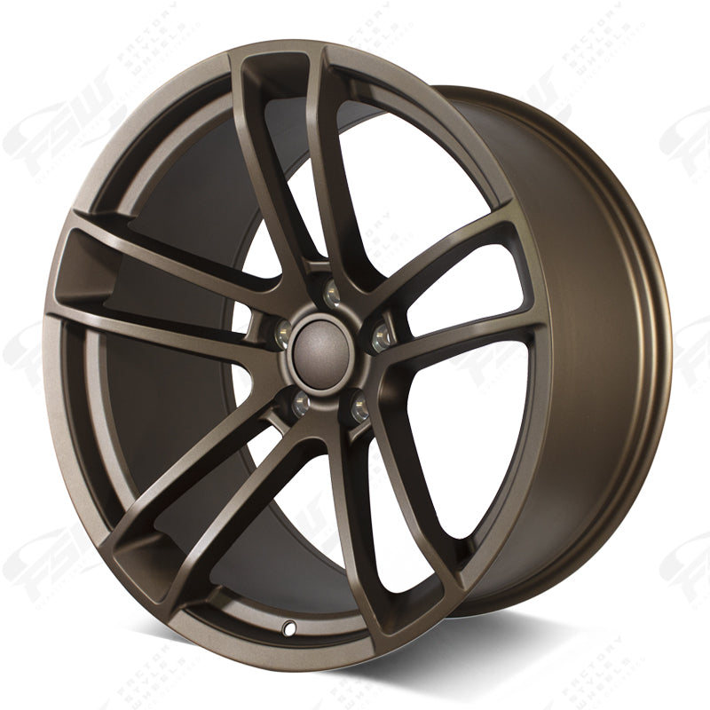 20-inch OE Style Wheels SRT Flow Forged deep concave matte bronze rims for Dodge Challenger, Charger, Scat Pack, Hellcat, Redeye widebody.