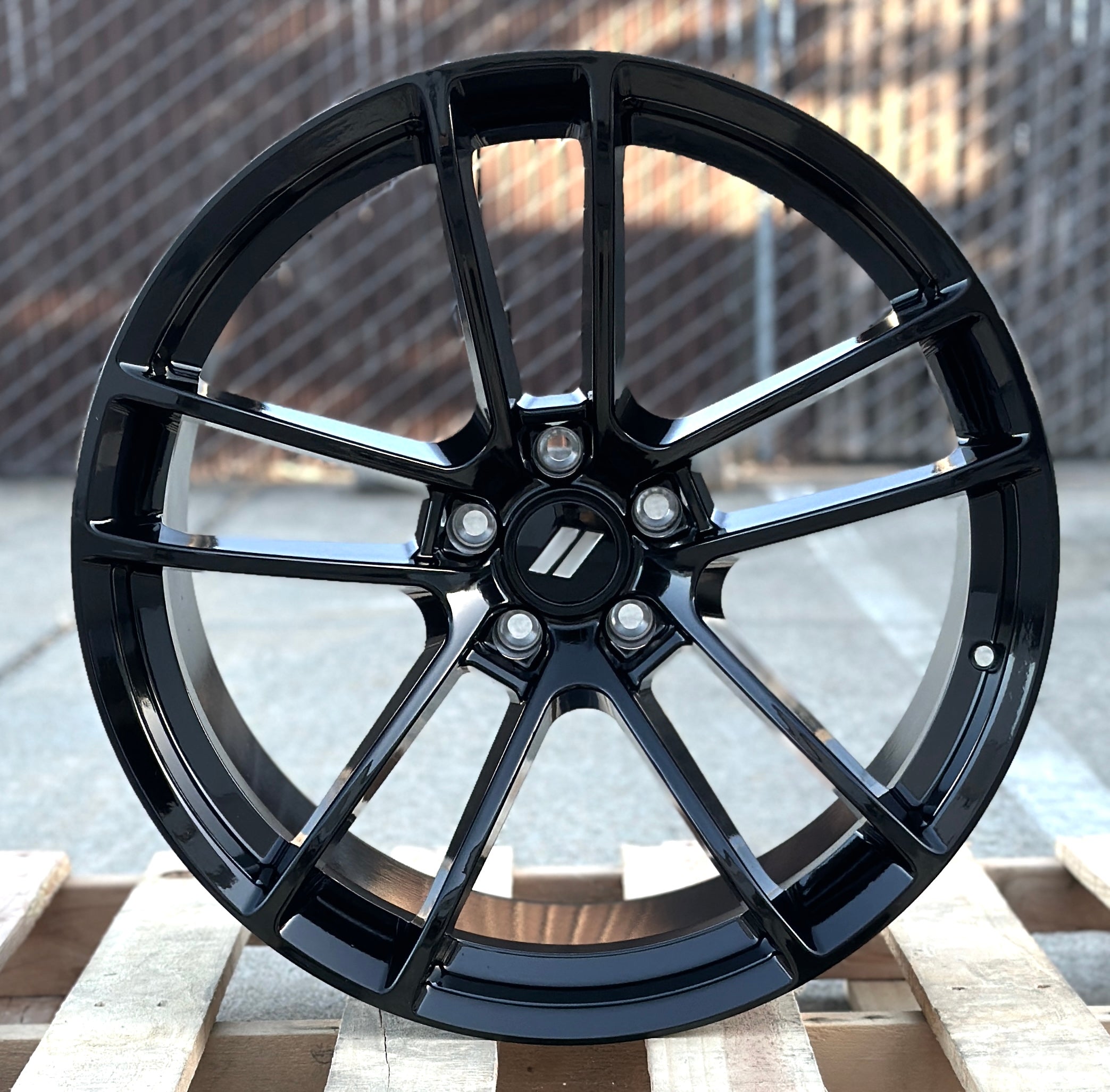 20x11 OE Style Wheels deep concave gloss black rims for Dodge Challenger and Charger Widebody models.