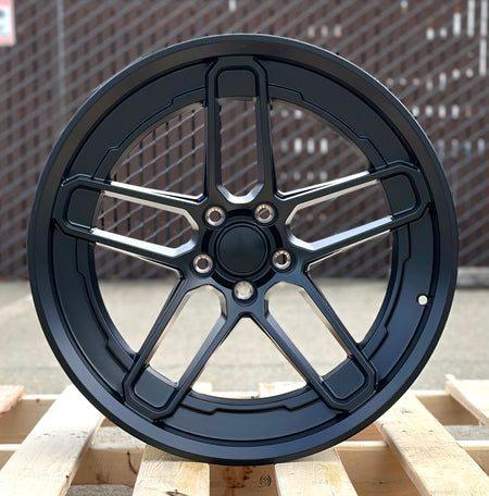 20x11 OE Style Demon Satin Black wheels for Dodge Challenger and Charger widebody models, featuring bold, aggressive design.