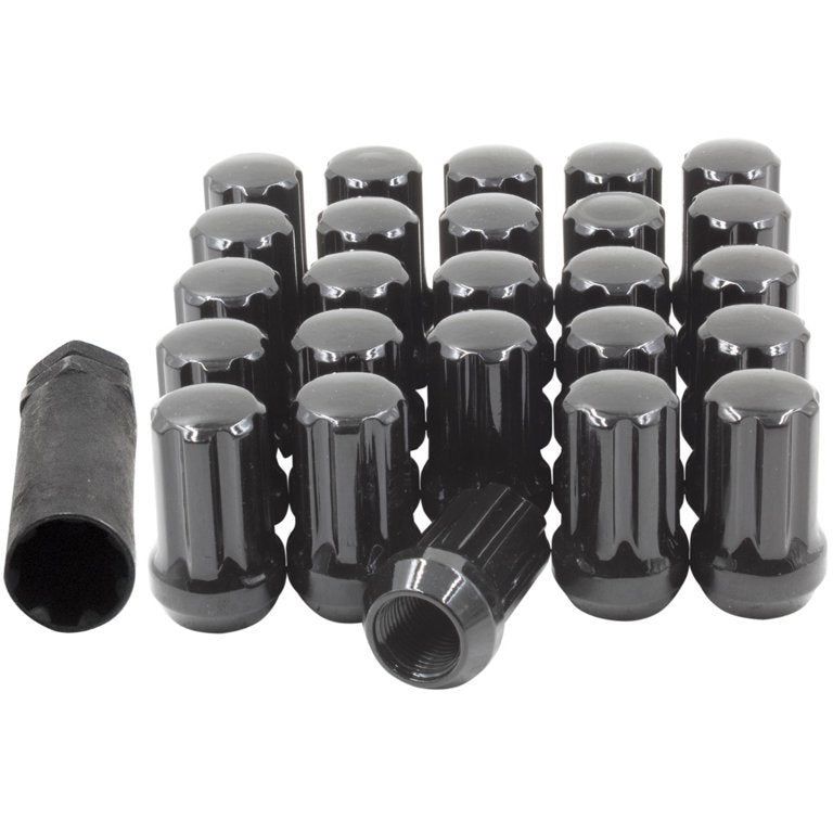 20pcs Spline Acorn Seat Style Black Lug Nuts Fits Dodge Charger Challenger