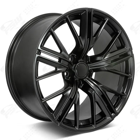 20-inch ZL1 style satin black wheel for Chevy Camaro ZL1 SS LT by OE Style Wheels, showcasing a sleek, glossy finish.