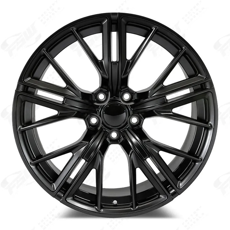 20-inch satin black ZL1 style wheels for Chevy Camaro ZL1 SS LT by OE Style Wheels, showing a close-up of the wheel design.