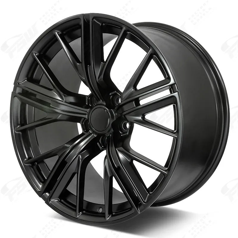 20-inch ZL1 Style satin black wheel by OE Style Wheels for Chevy Camaro ZL1 SS LT, showcasing a sleek, sporty design.