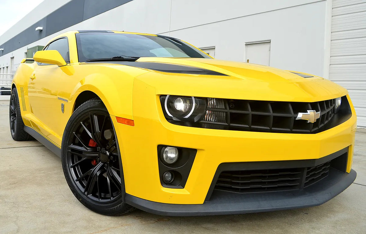 20-inch ZL1 style satin black wheels for Chevy Camaro ZL1 SS LT by OE Style Wheels, featuring sleek, sporty design.