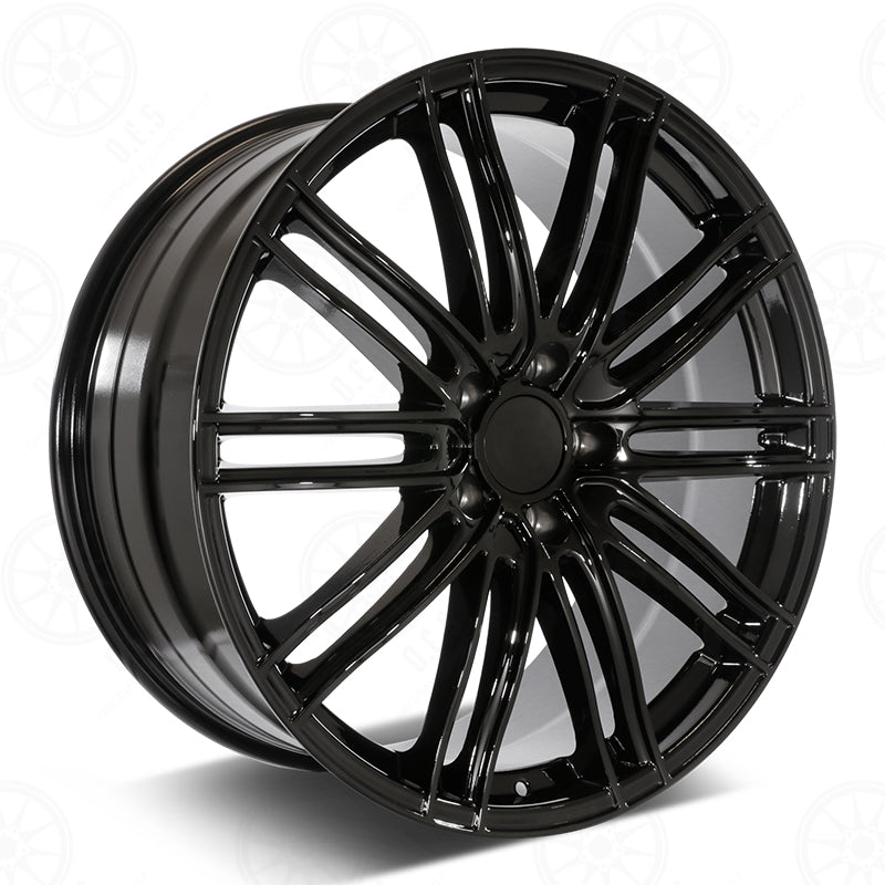 22" 22x10/11 GTS Style Gloss Black Wheels Fits Porsche Panamera 4 GTS Hybrid Turbo Sport Cayenne