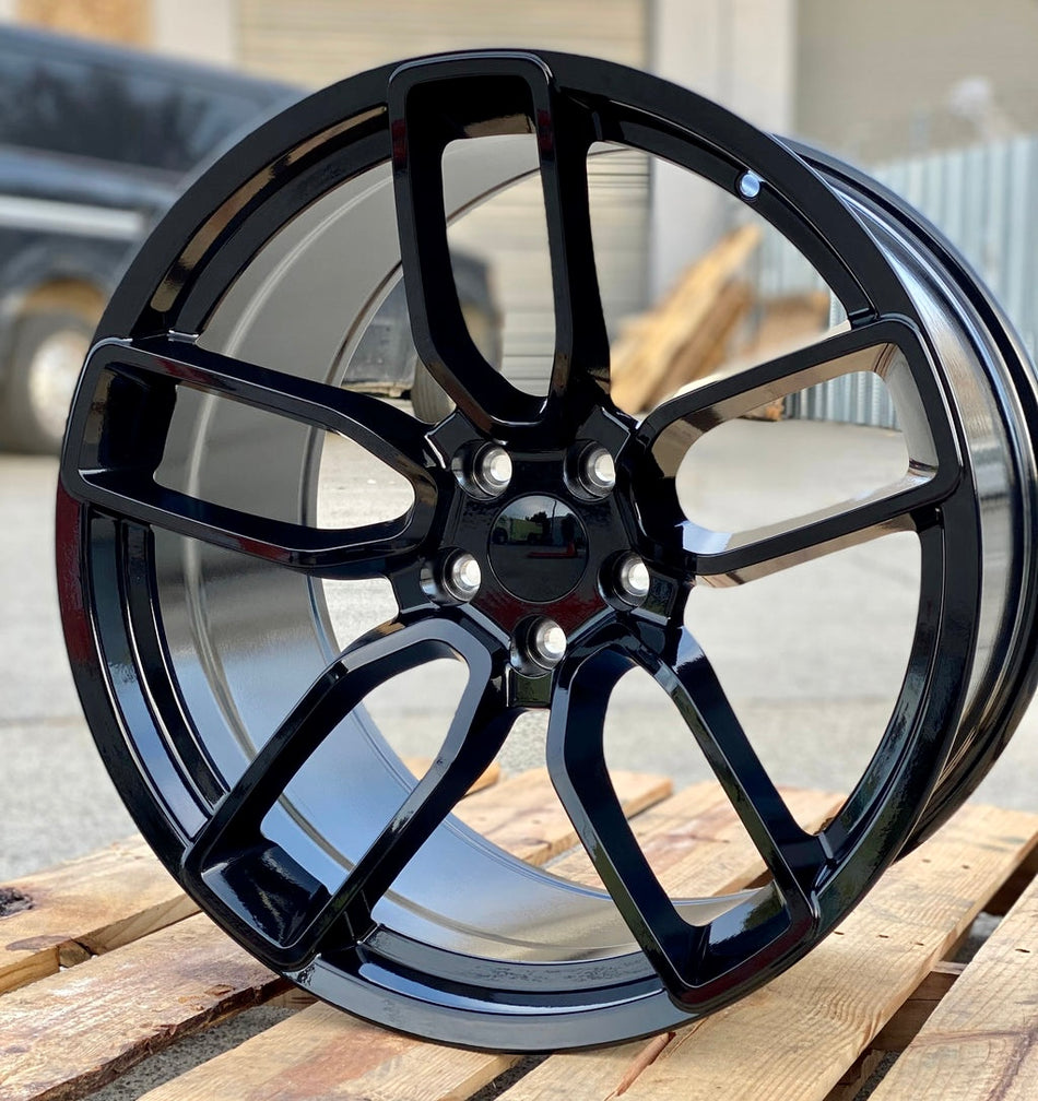 20" Hellcat Style Gloss Black Flow Forged Wheels Fits Dodge Challenger Charger GT RT SRT SXT Hellcat Scat Pack