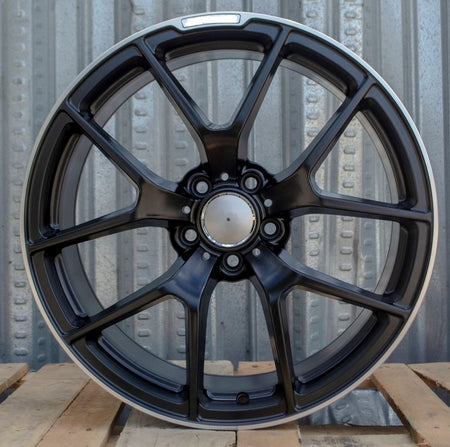 18-inch black machined tip wheels for Mercedes C250, C300, C400, CLA250, and CLA45 AMG by OE Style Wheels.