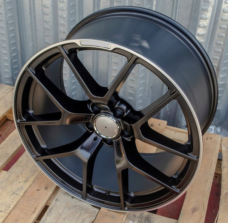 OE Style Wheels 18-inch black machined tip wheels for Mercedes-Benz CLA, E, S, C-Class models, AMG and S550, S63, S65.