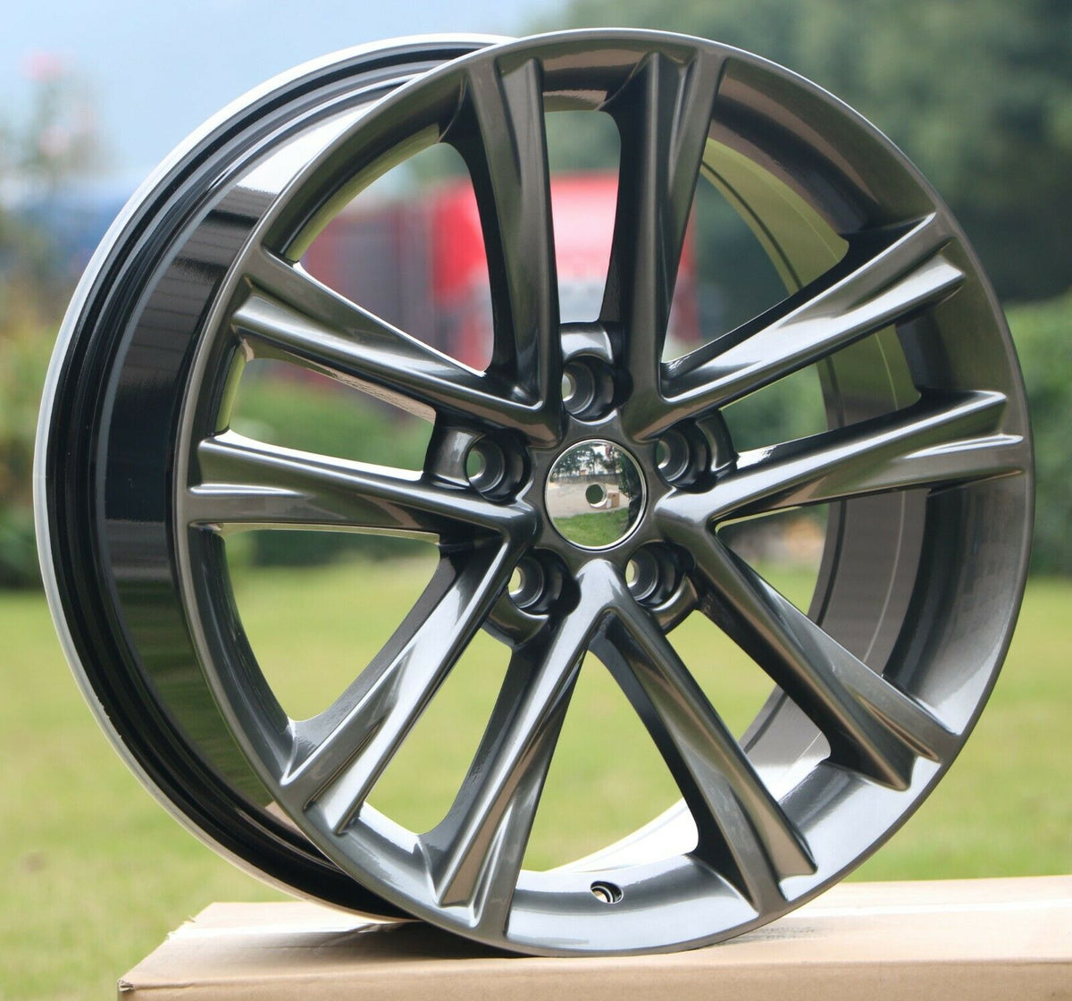 18-inch OE Style Wheels sports metallic rims fitting Lexus IS, GS, RX models, showcasing sleek automotive alloy wheels.